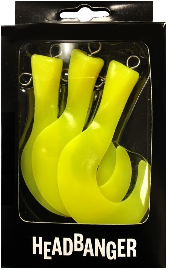 Vobler Headbanger Lures Tail Tails Fluo Yellow