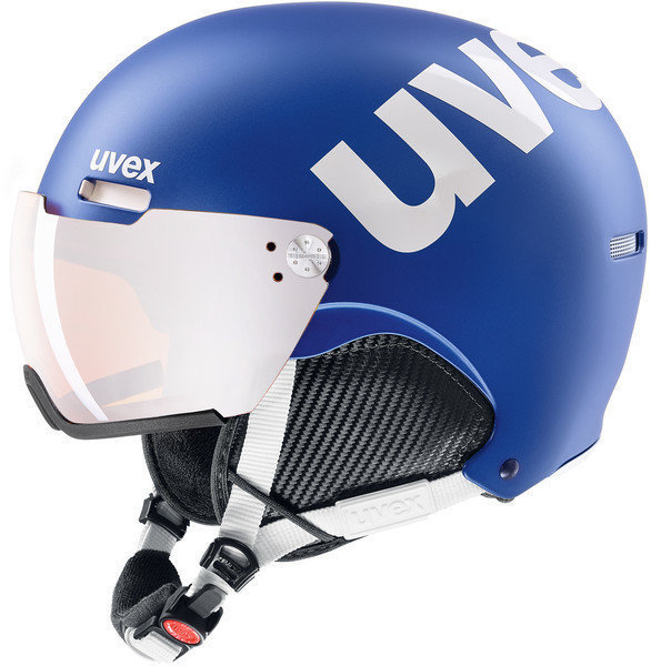 Casque de ski UVEX Hlmt 500 Visor Cobalt/White Mat 55-59 cm Casque de ski