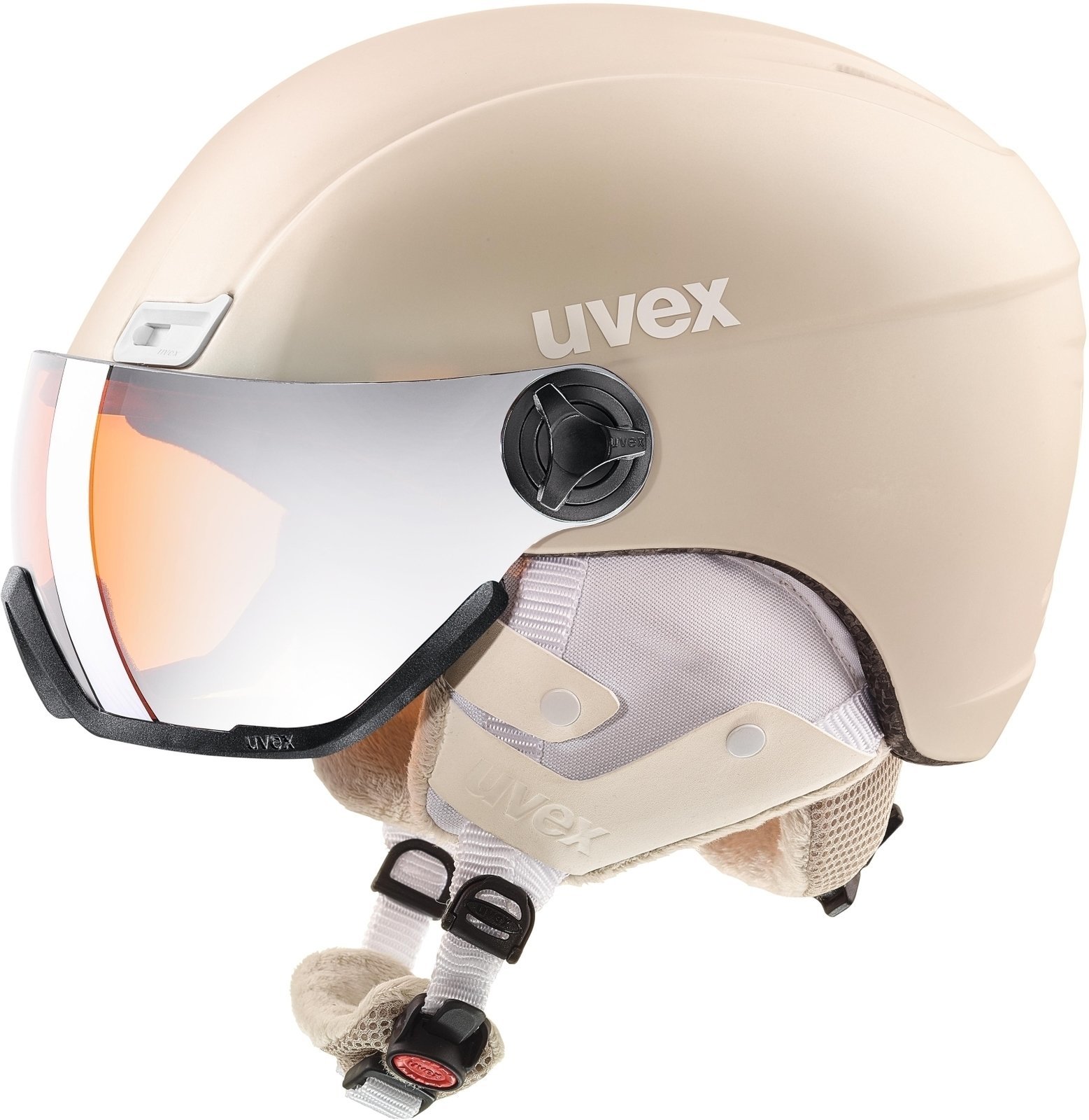 Casco de esquí UVEX Hlmt 400 Visor Style Prosecco Met Mat 53-58 cm 18/19