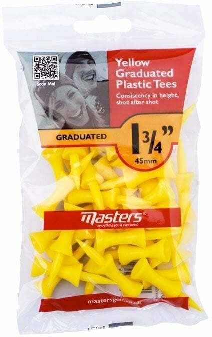 Golfové týčka Masters Golf Plastic Grad Tee Bag 30 Yellow 1,75''