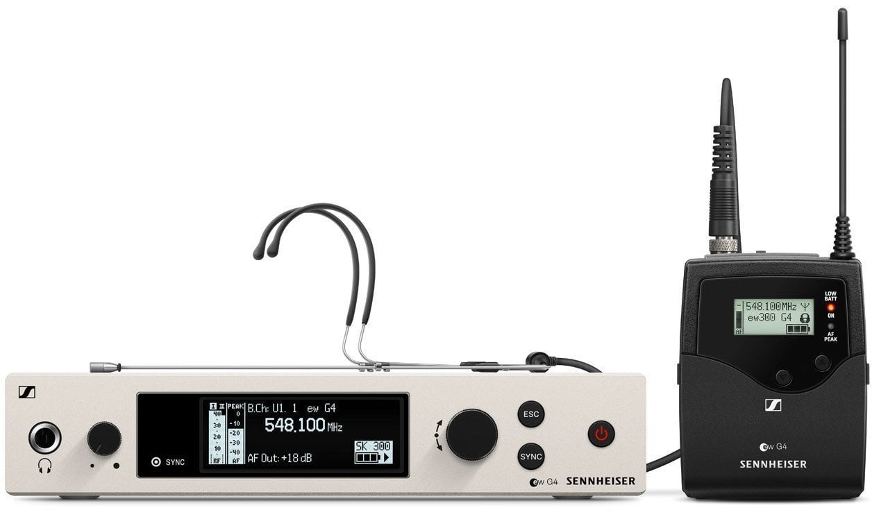 Náhlavní bezdrátový systém Sennheiser ew 300 G4-HEADMIC1-RC BW: 626-698 MHz