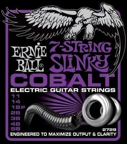 Cordas para guitarra elétrica Mi Ernie Ball 2729 Power Slinky 7-String