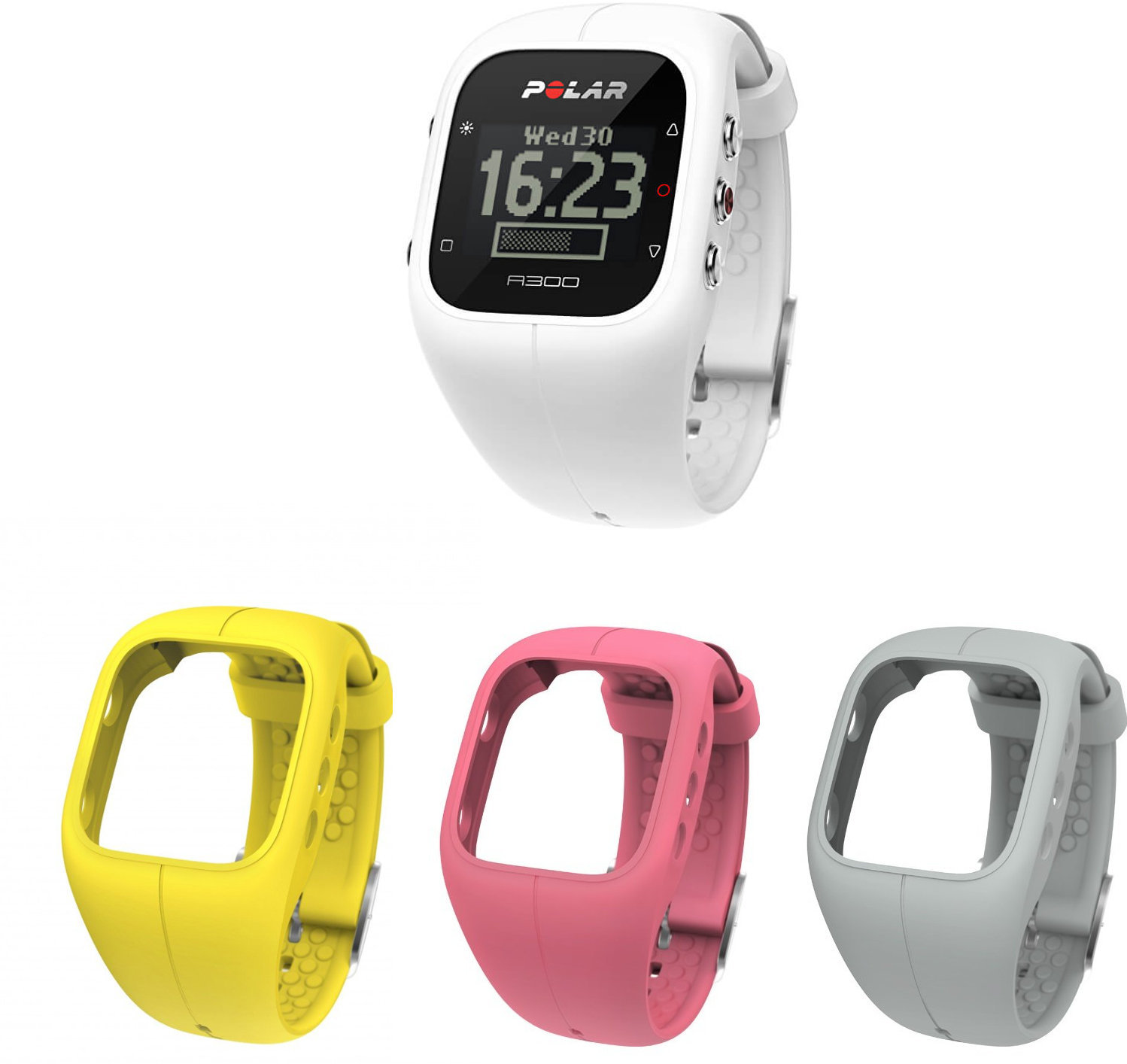 Reloj inteligente / Smartwatch Polar A300 HR White Wristband Pack SET Reloj inteligente / Smartwatch
