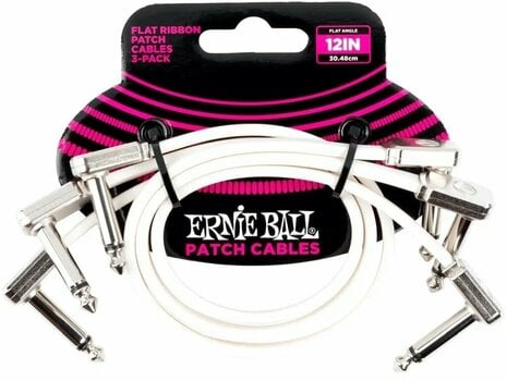 Propojovací kabel, Patch kabel Ernie Ball P06386 Bílá 30 cm Lomený - Lomený - 1