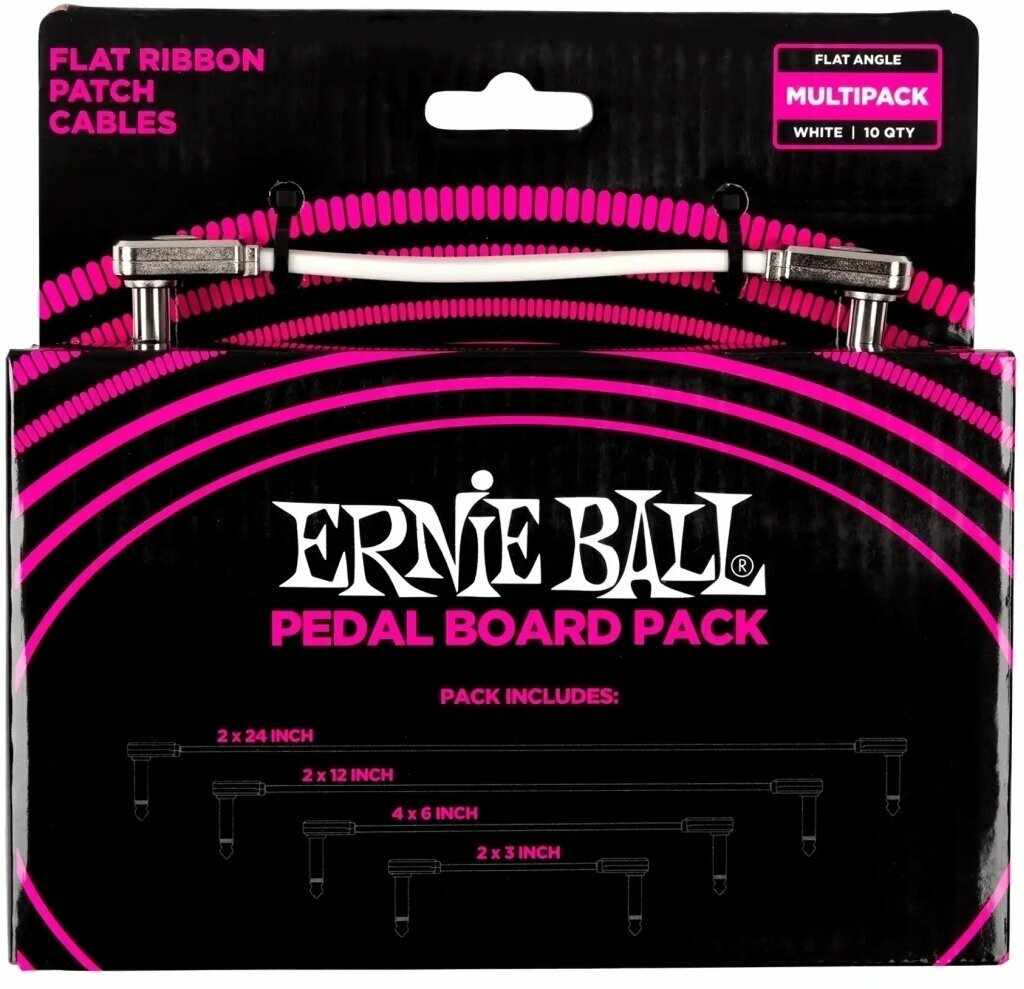 Adapter/Patch Cable Ernie Ball P06387 White 15 cm-30 cm-60 cm-7,5 cm Angled - Angled