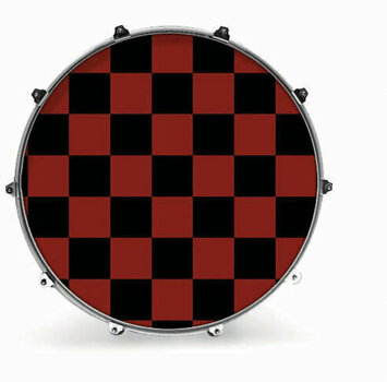 Cabeza de tambor resonante Evans INK24GRPCHK2 24" GRAPHIC RED CHECKER Cabeza de tambor resonante - 1
