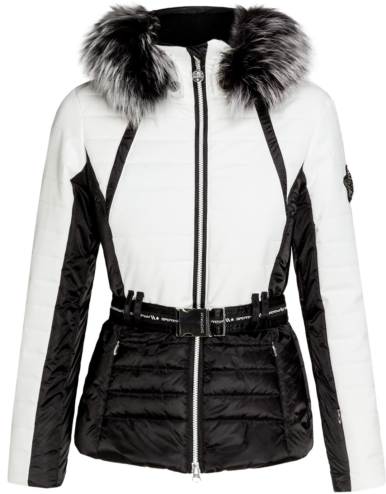 Skidjacka Sportalm Kelly TG Womens Jacket with Hood and Fur Black 36