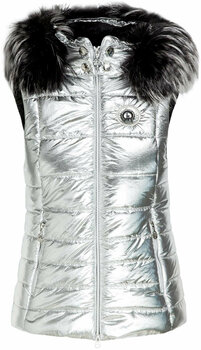 Skijakke Sportalm Cisly Womens Vest with Hood and Fur Grey 36 - 1