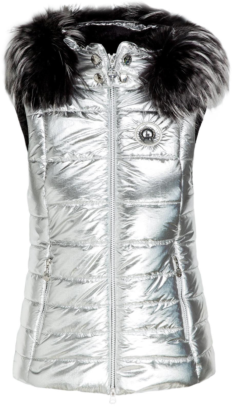 Ski-jas Sportalm Cisly Womens Vest with Hood and Fur Grey 38