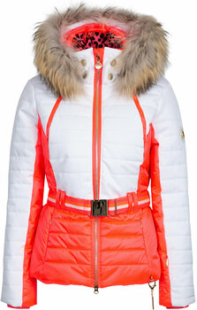 Skijakke Sportalm Kelly Womens Jacket with Hood and Fur Neon Pink 34 - 1