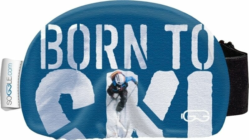 Pokrowiec na okulary narciarskie Soggle Goggle Cover Text Born To Ski Pokrowiec na okulary narciarskie