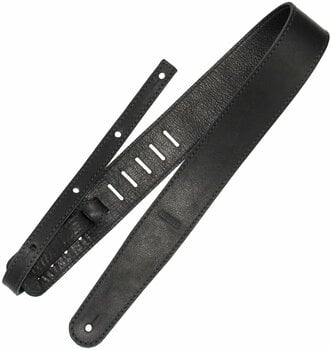 Leather guitar strap Richter RAW II Nappa Black Leather guitar strap Nappa Black - 1