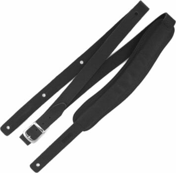 Leather guitar strap Richter Slim Deluxe XL Buffalo Black Leather guitar strap Black - 1