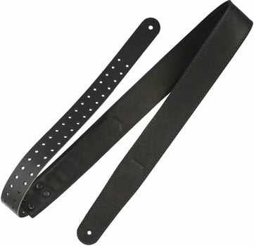 Leather guitar strap Richter Raw IV Nappa Black Leather guitar strap Black - 1