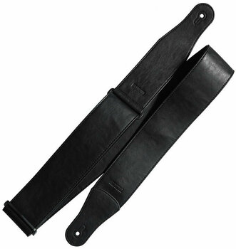 Leather guitar strap Richter Stronghold II Black Leather guitar strap Black - 1