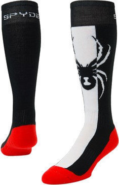 Ski Socken Spyder Swerve Womens Sock Black/White/Hibiscus S
