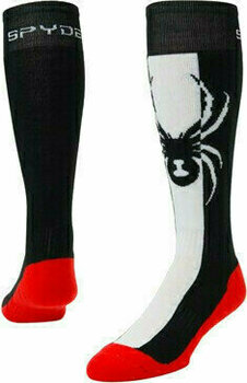 Ski Socken Spyder Swerve Womens Sock Black/White/Hibiscus S - 1