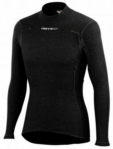 Jersey/T-Shirt Castelli Flanders Warm Long Sleeve Funktionsunterwäsche Black XS