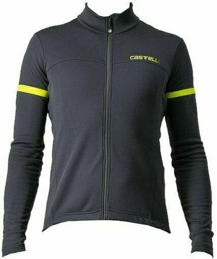 Jersey/T-Shirt Castelli Fondo 2 Jersey Dark Gray/Yellow Fluo Reflex S
