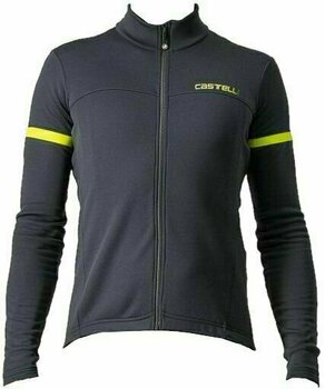 Cykeltrøje Castelli Fondo 2 Jersey Full Zip Jersey Dark Gray/Yellow Fluo Reflex M - 1