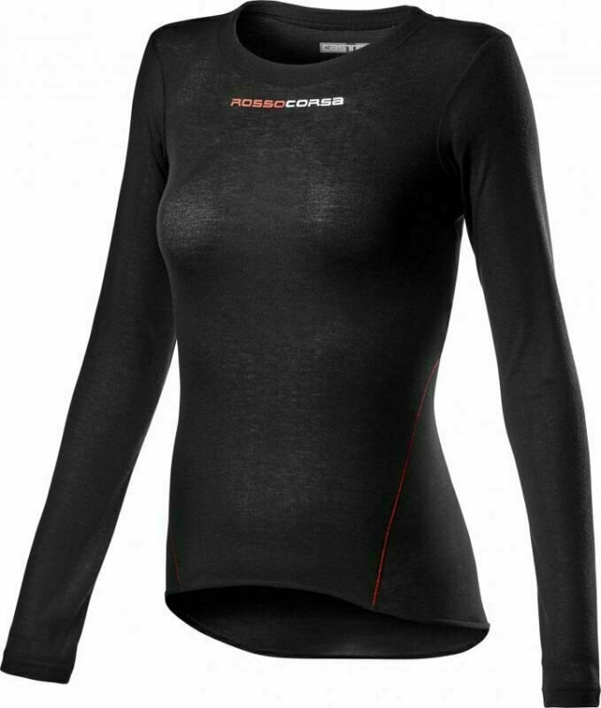 Mez kerékpározáshoz Castelli Prosecco Tech W Long Sleeve Funkcionális ruházat Black XS