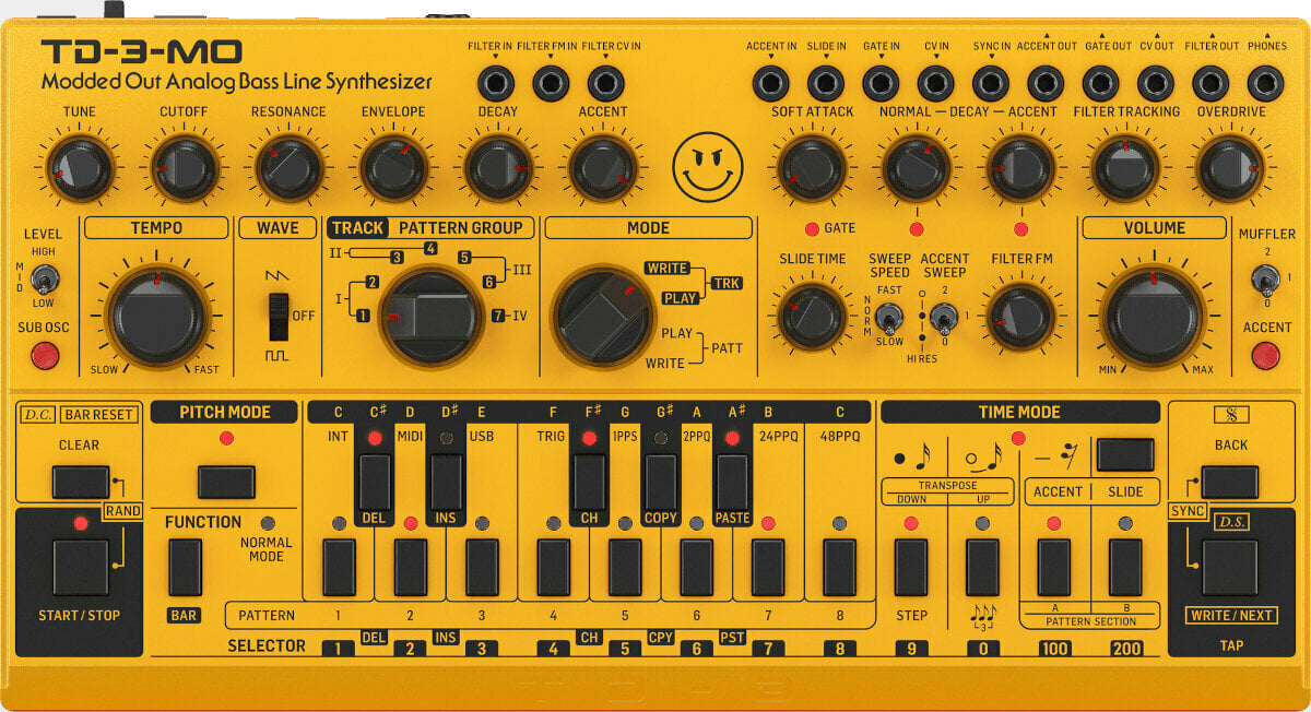 Behringer TD-3-MO-AM Synthesizer Yellow - Muziker