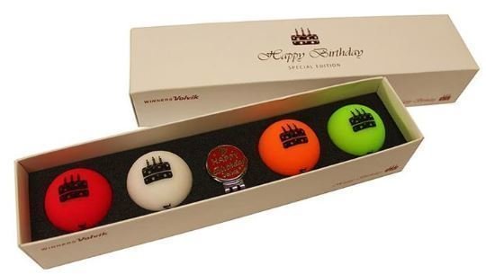 Golfbollar Volvik Vivid Happy Birthday 4 Balls Set