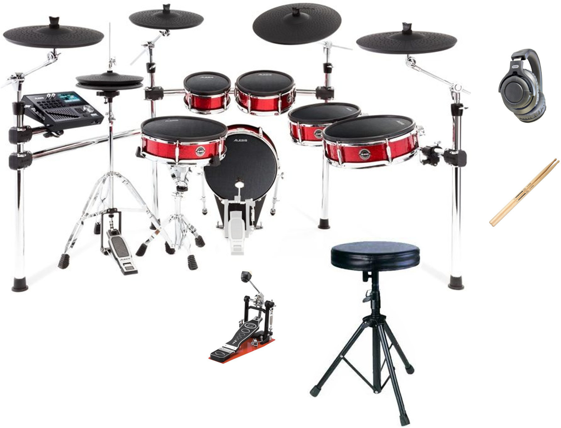 Electronic Drumkit Alesis Strike Pro Kit Complete SET Red