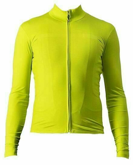 Kolesarski dres, majica Castelli Pro Thermal Mid Long Sleeve Jersey Chartreuse 2XL