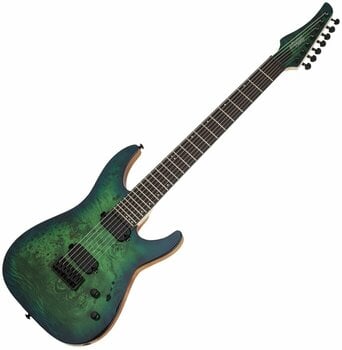 7-string Electric Guitar Schecter C-7 Pro Aqua Burst - 1