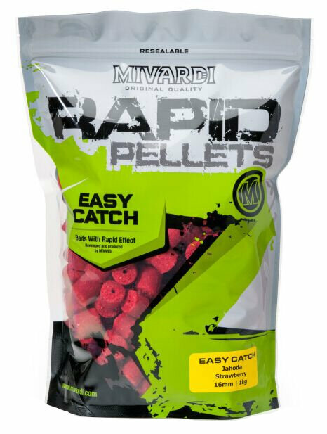 Δολώματα Pellets Mivardi Rapid Pellets Easy Catch 1 kg 16 mm Φράουλα ( Γεύση ) Δολώματα Pellets