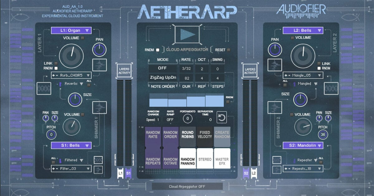 Biblioteca de samples e sons Audiofier AetherArp (Produto digital)
