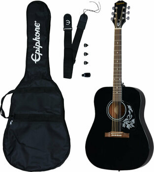 Dreadnought Guitar Epiphone Starling Acoustic Guitar Player Pack Ebony - 1