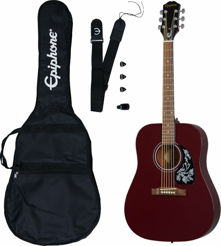 Guitarra acústica Epiphone Starling Acoustic Guitar Player Pack Wine Red