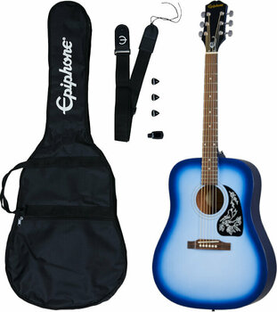 Dreadnought Guitar Epiphone Starling Acoustic Guitar Player Pack Starlight Blue - 1