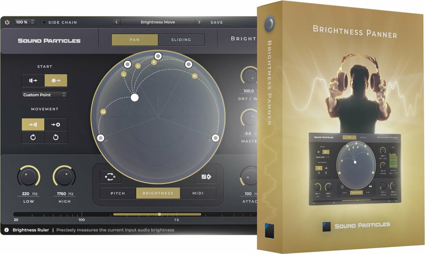 Studio software plug-in effect Sound Particles Brightness Panner (Digitaal product)