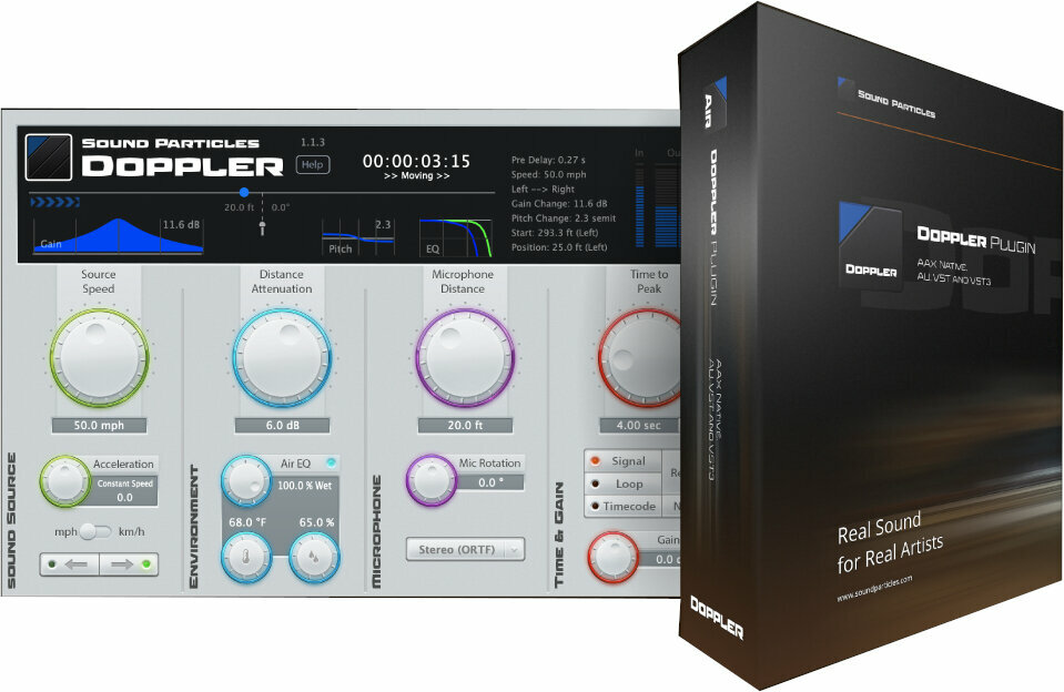 Logiciel de studio Plugins d'effets Sound Particles Doppler (Produit numérique)