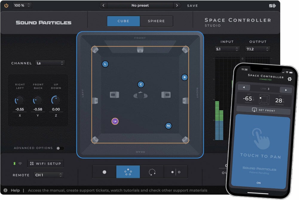 Štúdiový softwarový Plug-In efekt Sound Particles Space Controller Studio (Digitálny produkt)