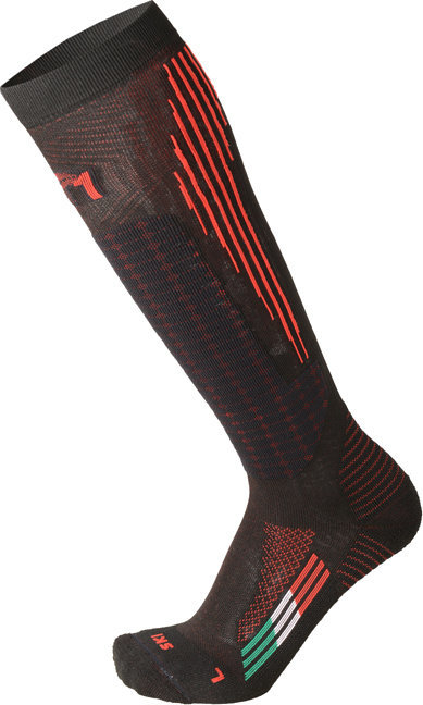 Sízokni Mico Medium Weight M1 Performance Ski Socks Nero Rosso S