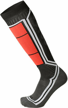 СКИ чорапи Mico Light Weight Argento X-Static Nero Red S СКИ чорапи - 1