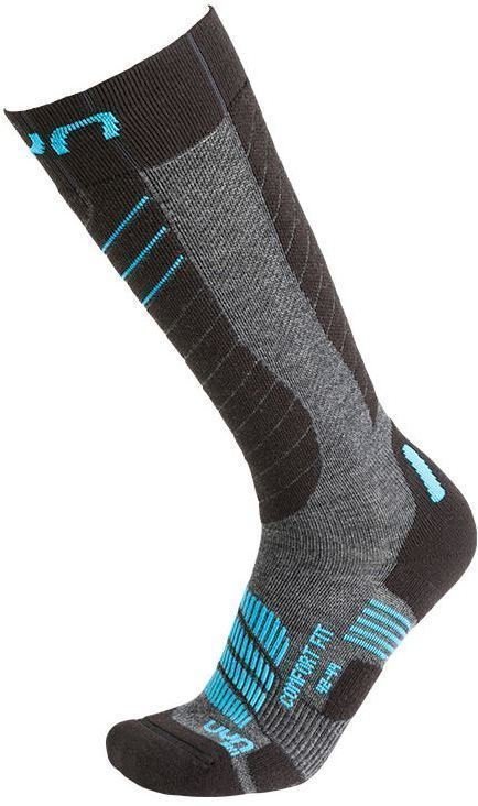 Ski Socken UYN Comfort Fit Grey Melange/Azure 39-41 Ski Socken