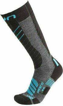 Ski Socks UYN Comfort Fit Grey Melange/Azure 45-47 Ski Socks - 1