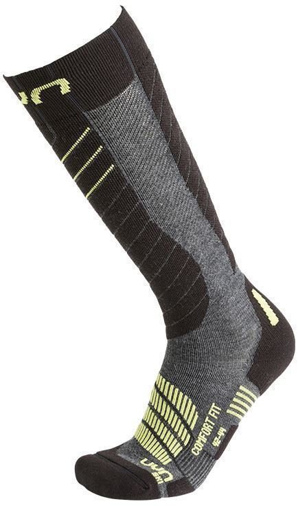 Ski Socks UYN Comfort Fit Grey Melange/Green Lime 45-47 Ski Socks