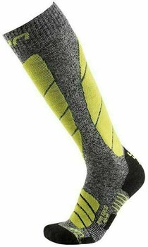 Ski-sokken UYN Pro Race Grey Melange/Green Lime 35-38 Ski-sokken - 1