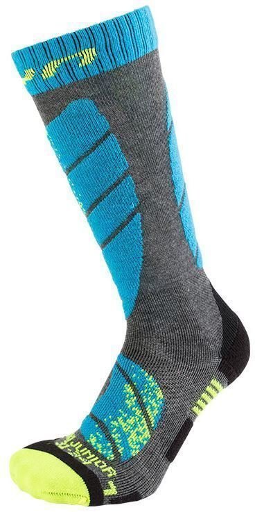 Chaussettes de ski UYN Juniors Grey Melange/Turquoise 31-34 Chaussettes de ski