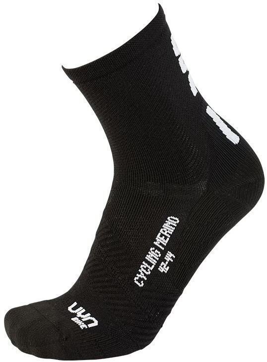 Cycling Socks UYN Cycling Merino Black/White 35/38 Cycling Socks