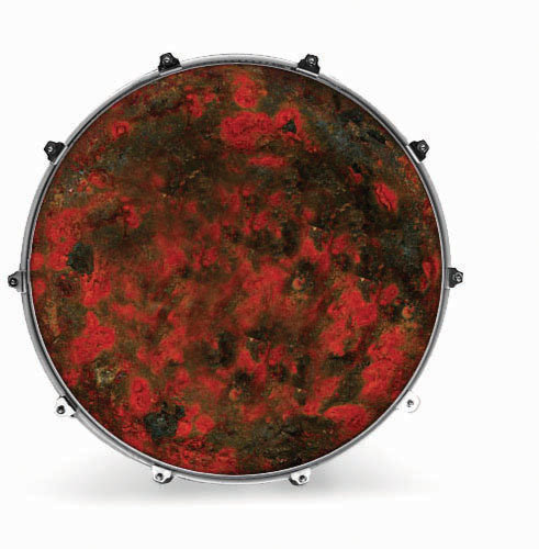 Cabeza de tambor resonante Evans INK24TXTRDRUST 24" TEXTURE RED RUST Cabeza de tambor resonante