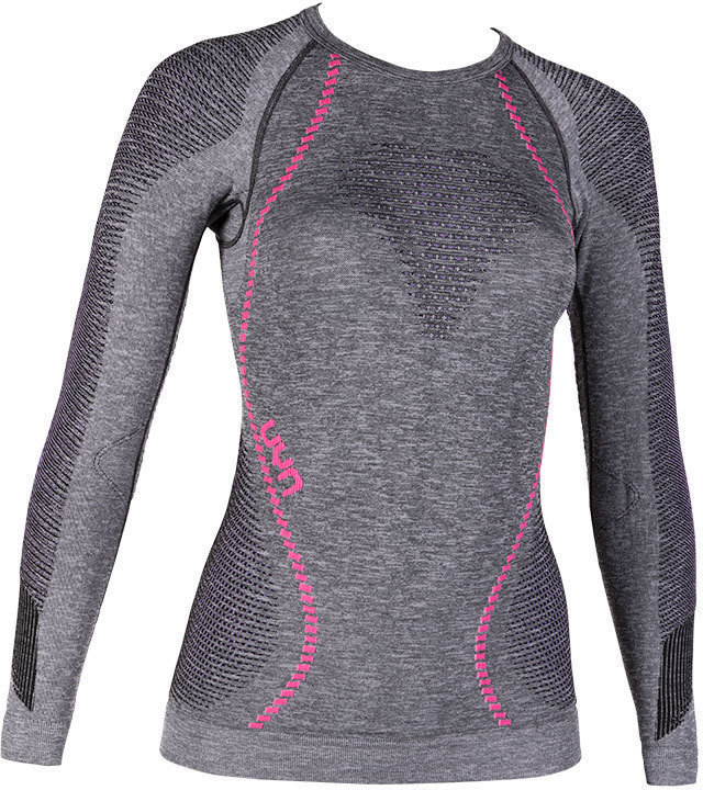 Termounderkläder UYN Ambityon UW Long Sleeve Melange Black Melange/Purple/Raspberry S/M Termounderkläder