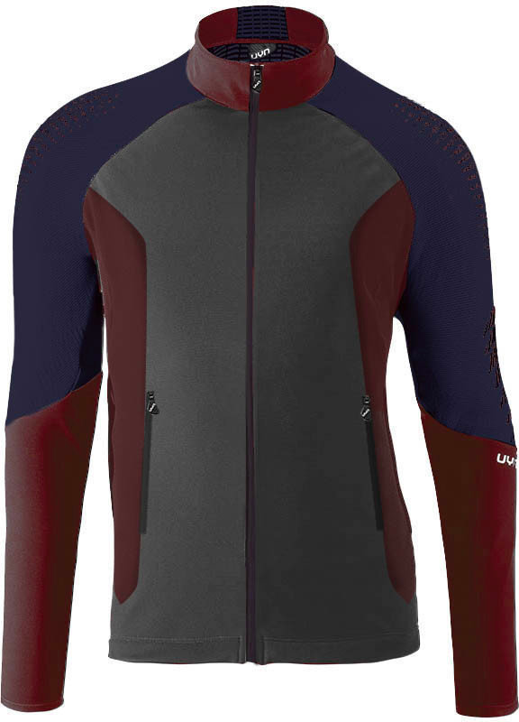 Termounderkläder UYN Climable Mens Jacket Charcoal/Sofisticaded Red/Deep Blue M