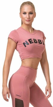 Maglietta fitness Nebbia Short Sleeve Sporty Crop Top Old Rose S Maglietta fitness - 1
